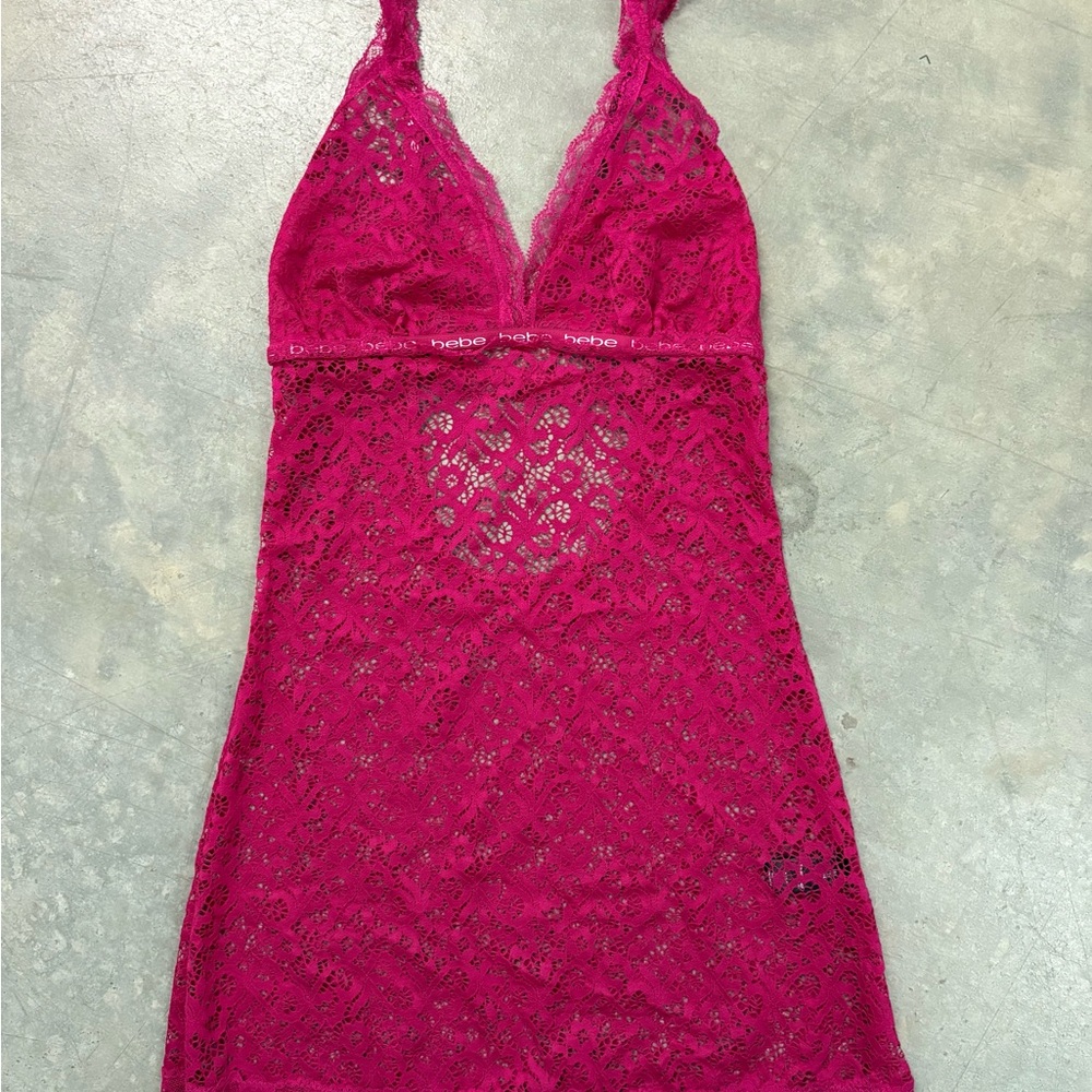 Bebe Pink Lace Chemise